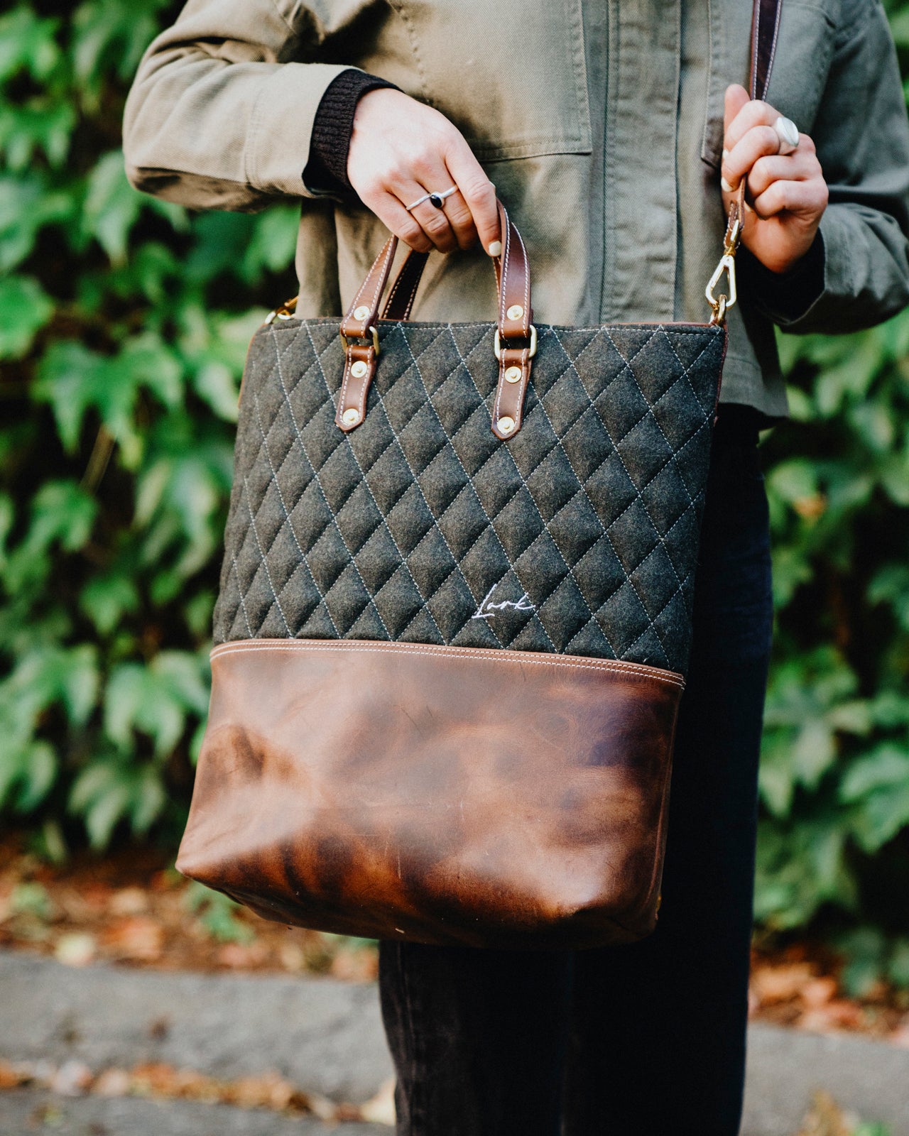 Lark Convertible Leather & Anian Mfg. Wool Backpack - GOLDEN HOUR