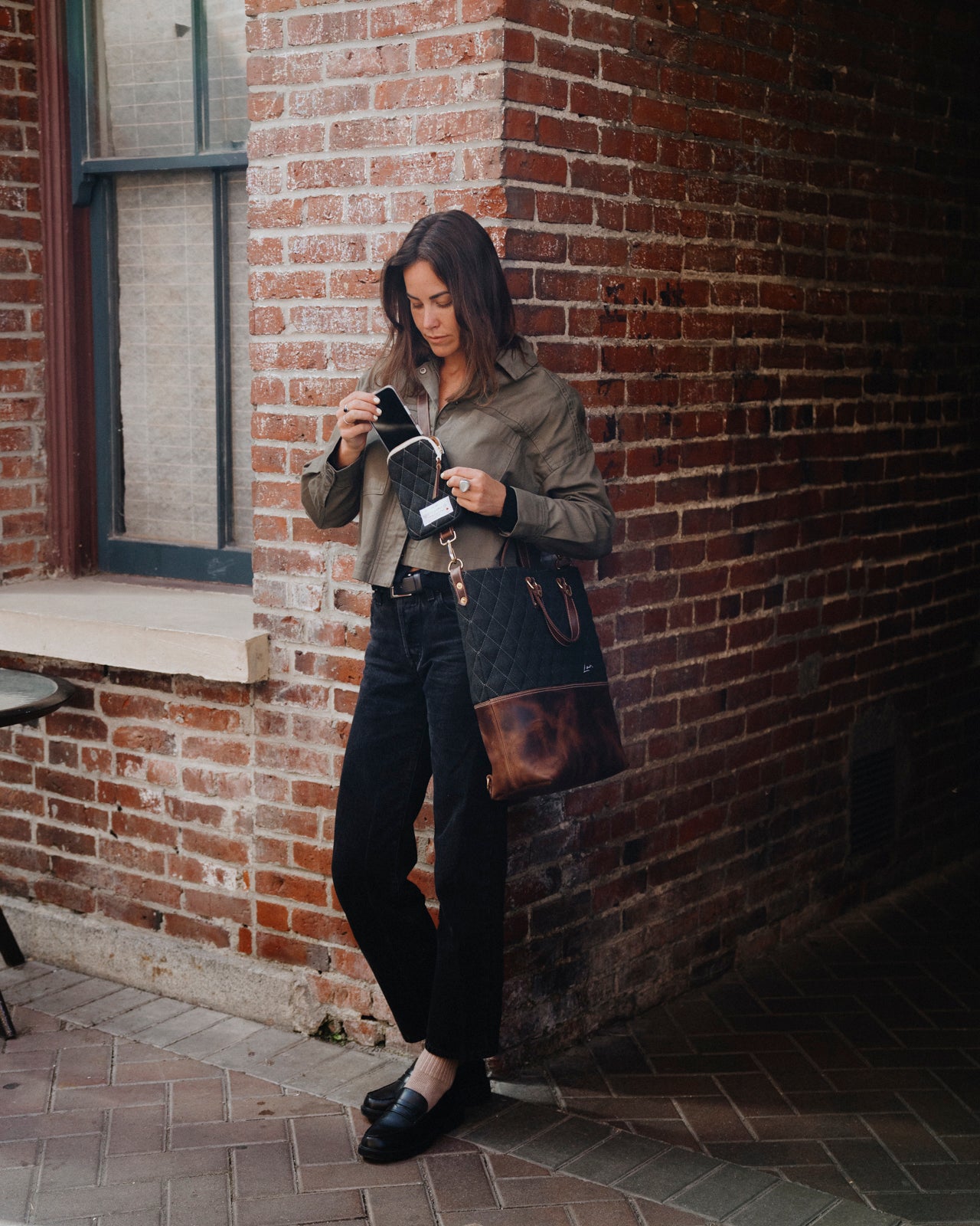 Quilted Wool Phone Bag