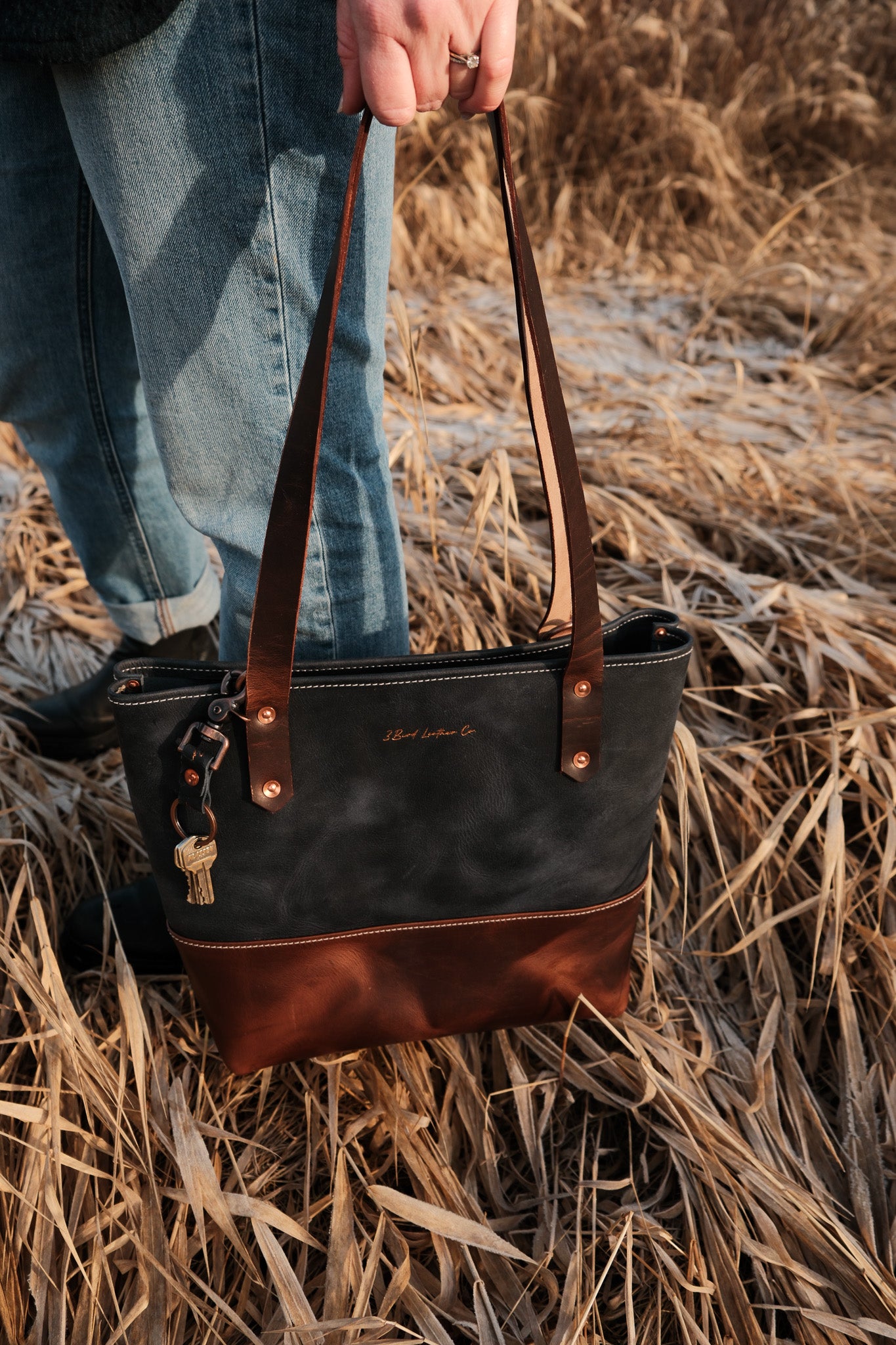 Leather Market Tote Bag