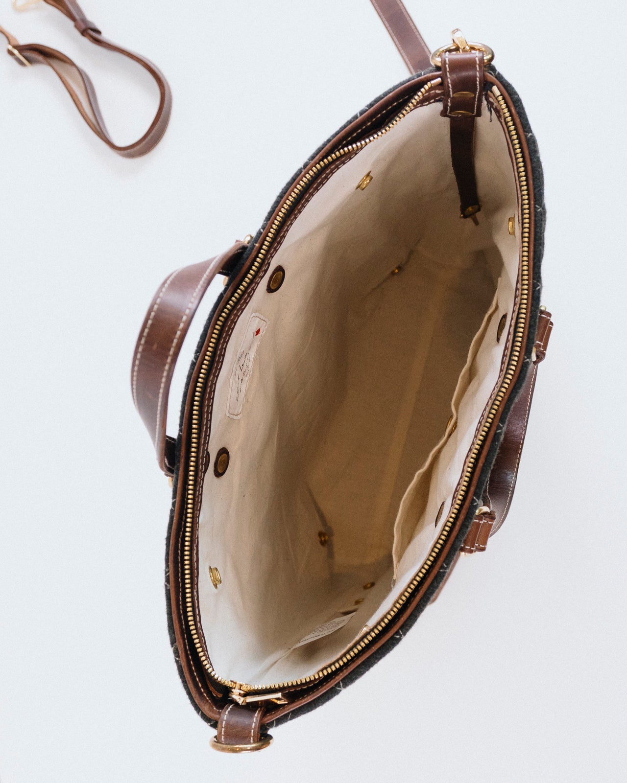 Lark Convertible Leather & Anian Mfg. Wool Backpack - GOLDEN HOUR