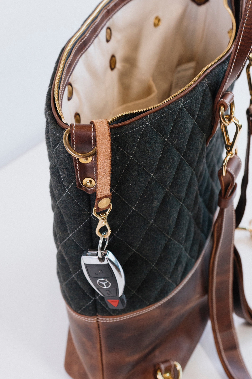 Lark Convertible Leather & Anian Mfg. Wool Backpack - GOLDEN HOUR