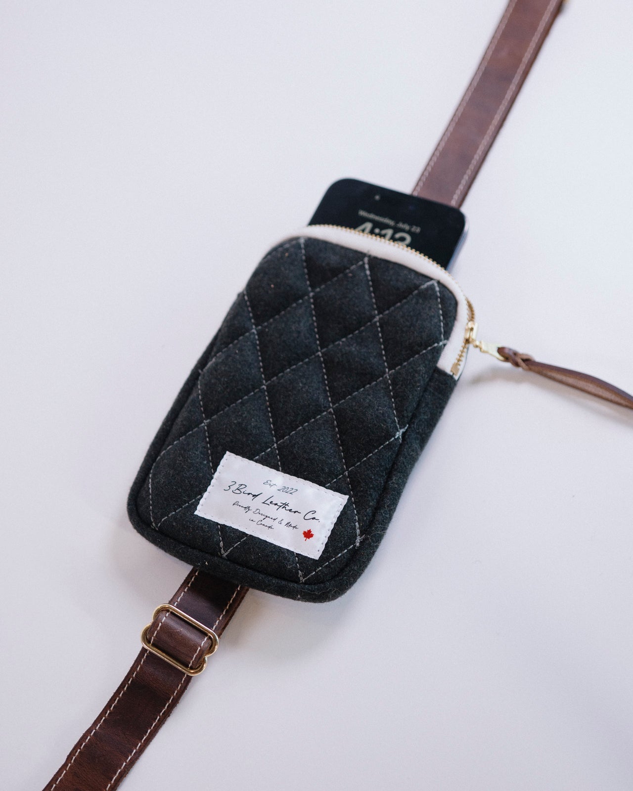 Quilted Wool Phone Bag