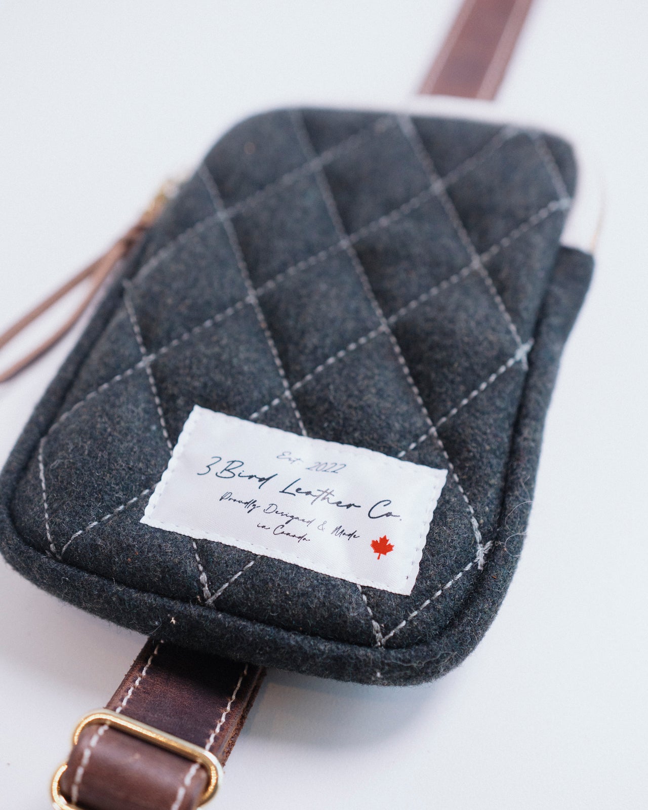 Quilted Wool Phone Bag