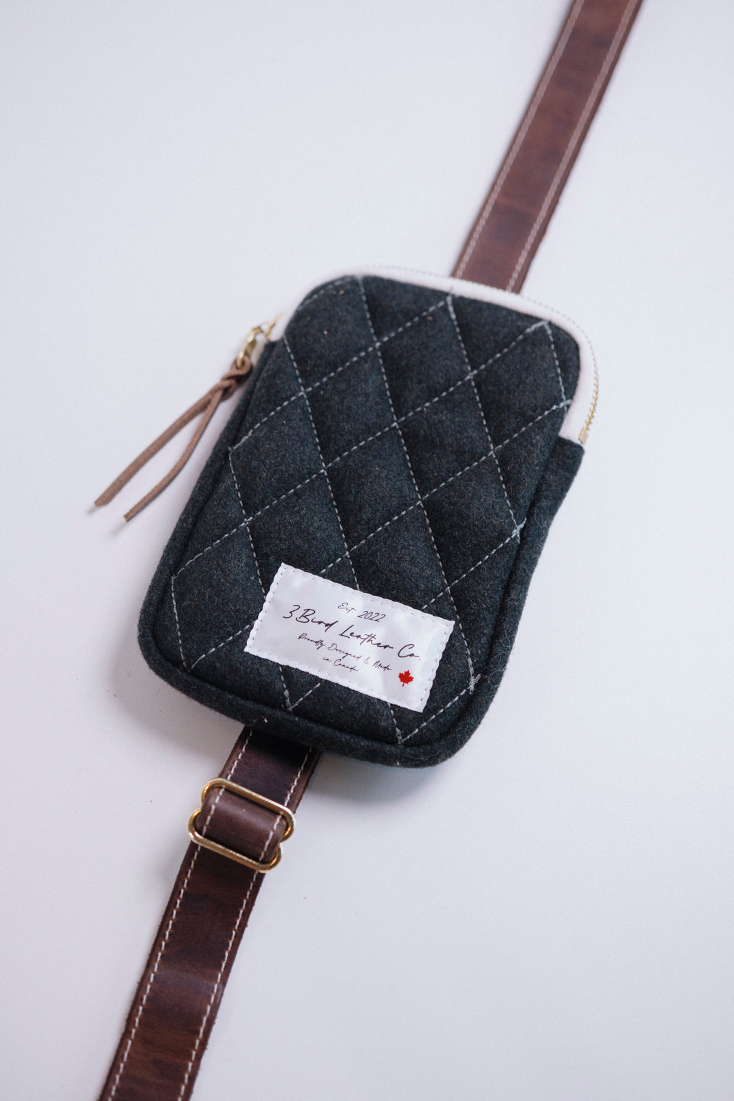 Quilted Wool Phone Bag