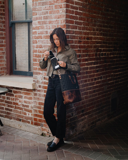 Quilted Wool Phone Bag