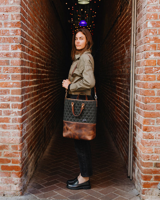Lark Convertible Leather & Anian Mfg. Wool Backpack - GOLDEN HOUR