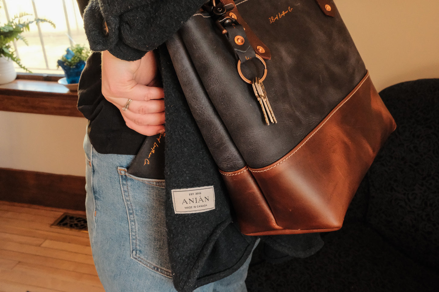 Leather Market Tote Bag