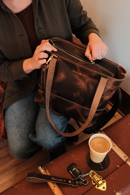 Leather Market Tote Bag