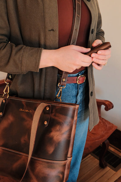 Leather Market Tote Bag