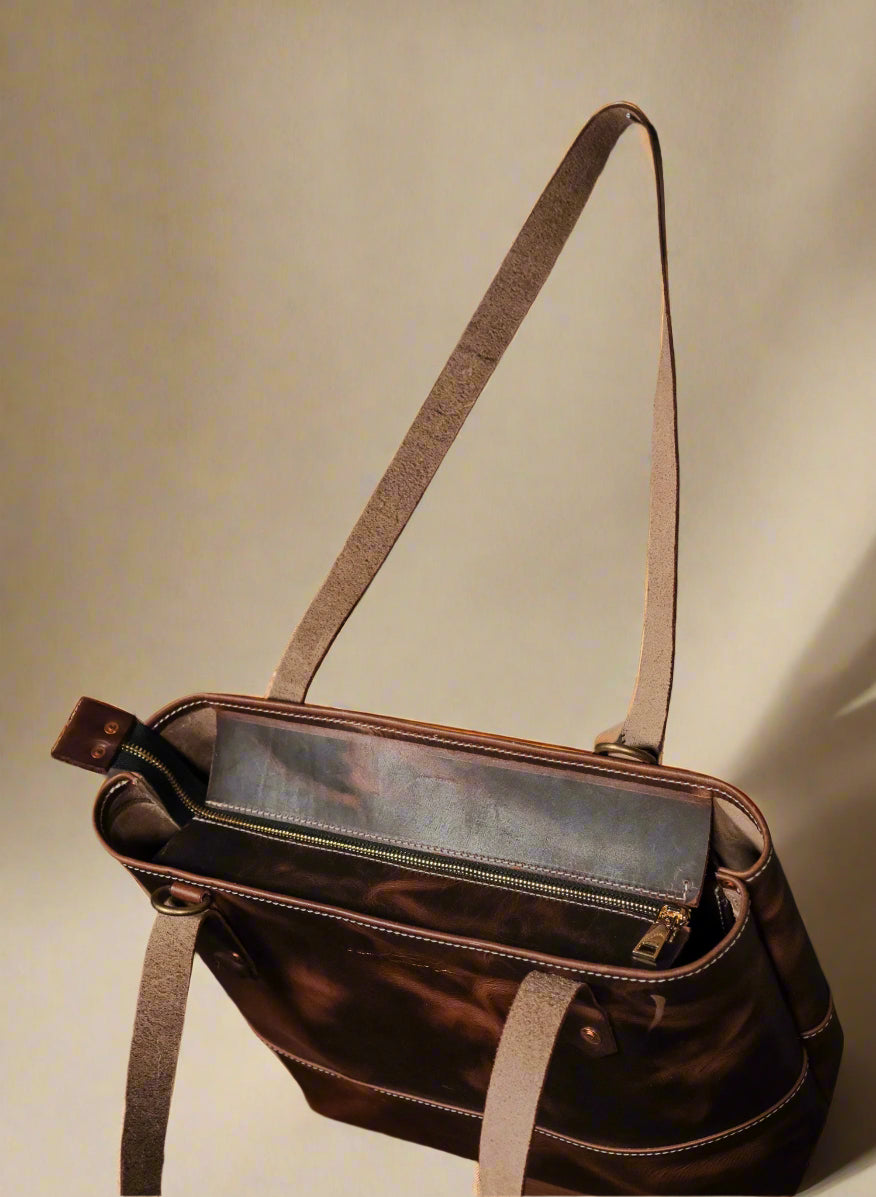 Leather Market Tote Bag