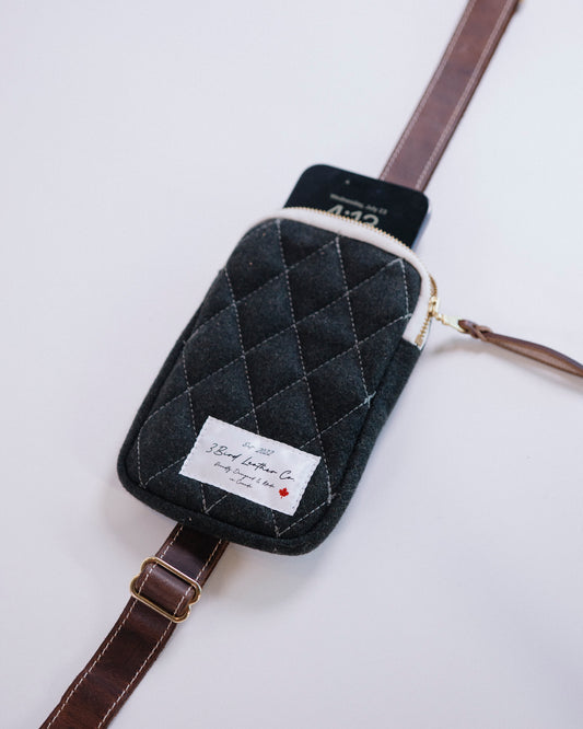 Quilted Wool Phone Bag