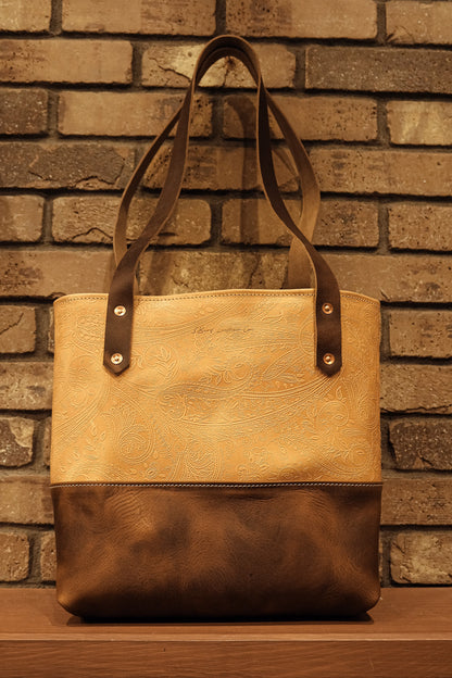 Leather Market Tote Bag