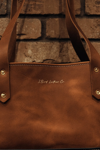 Leather Market Tote Bag