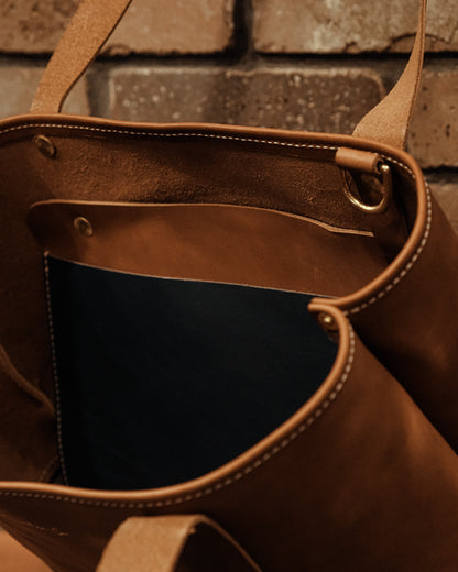 Leather Market Tote Bag