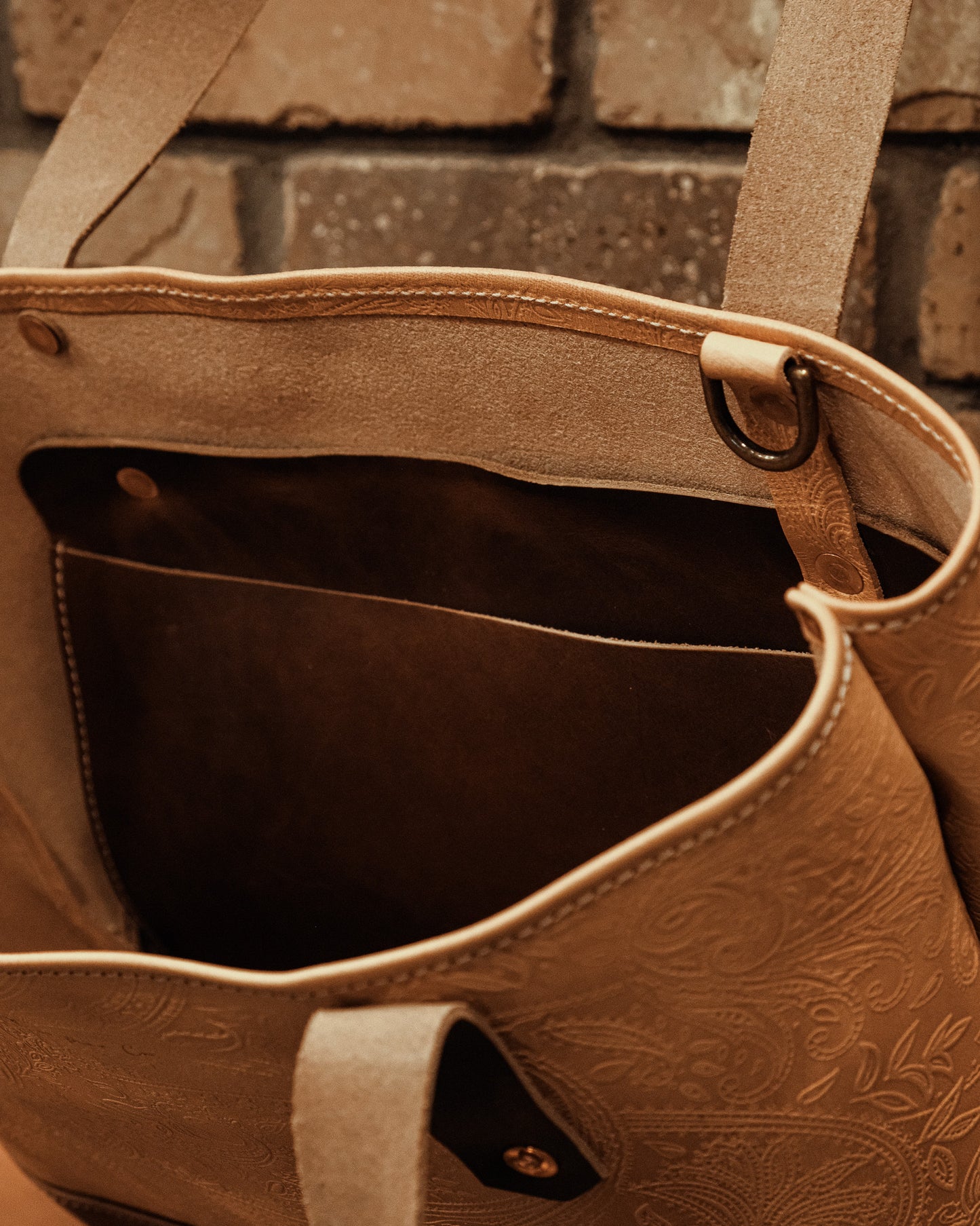 Leather Market Tote Bag