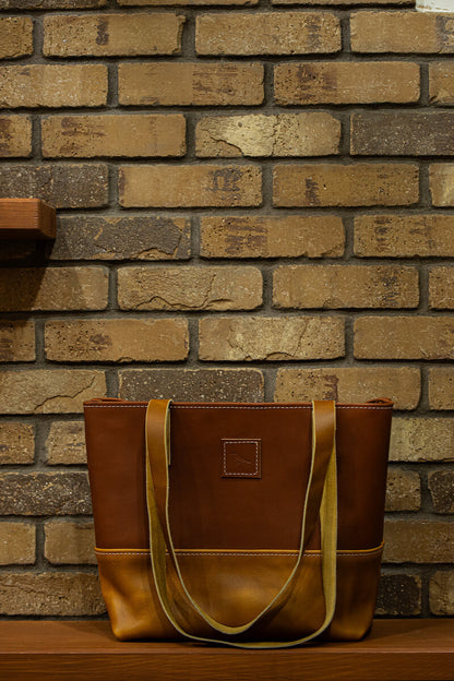 Leather Market Tote Bag