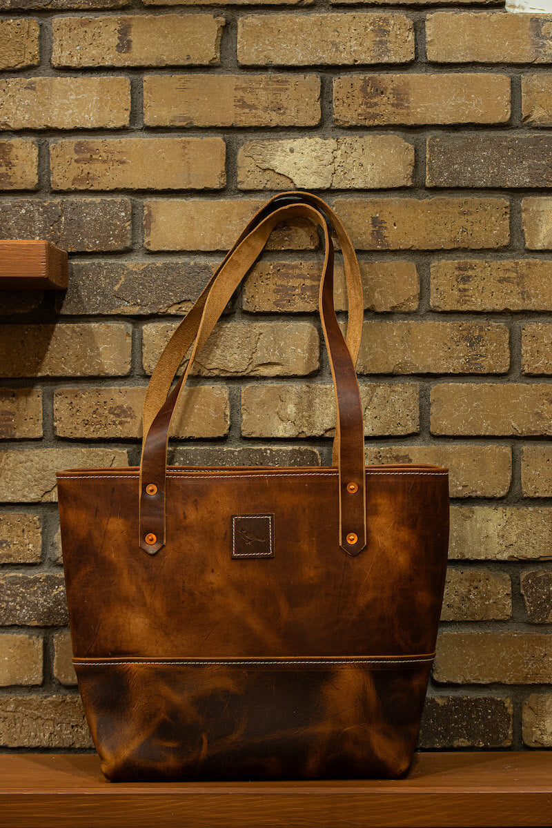 Leather Market Tote Bag