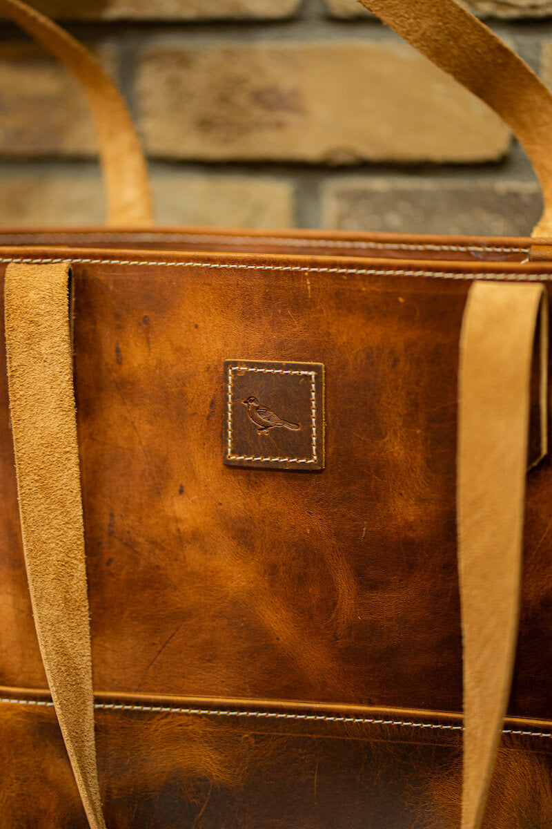 Leather Market Tote Bag